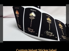 Impressão personalizável em folha de ouro Estampagem em relevo de papel de veludo de alta qualidade rótulo de vinho para garrafas de vinho L