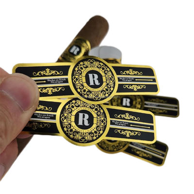 Pantone 3D Etiqueta de cigarro Impressão Spot UV Folha de Ouro Papel de Arte em relevo Autocolantes de folha personalizados