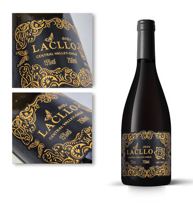 comprar Etiquetas de garrafas de vinho de alumínio metálico em relevo para pedidos privados personalizados online manufacture