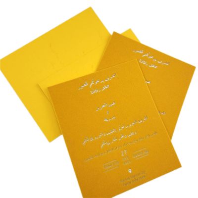 Cartão de estampagem de papel de prata em tamanho personalizado material de veludo acabamento brilhante para cartão de agradecimento