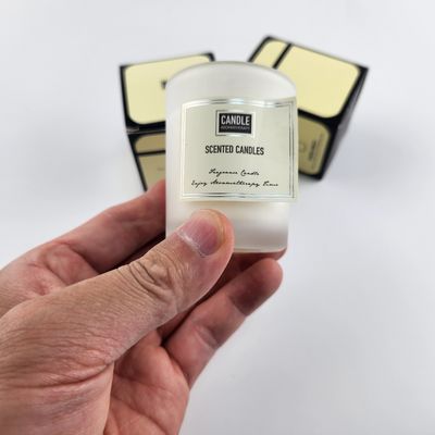 comprar Atacado Papel de textura personalizado Logotipo de impressão Estilhaços de velas de perfumes Etiquetas de embalagem online manufacture