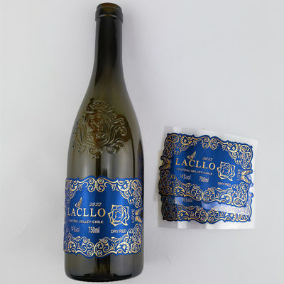 Bom preço Rótulos de vinho de metal azul cromado eletroplacado Rótulos de vinho de metal whisky on-line