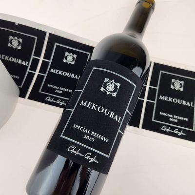Bom preço Rótulo de garrafa de vinho de veludo personalizado com folha de ouro on-line
