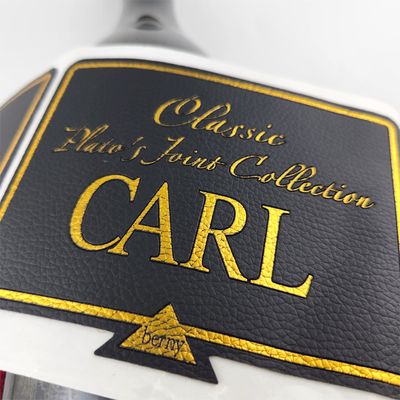 Bom preço Etiqueta de couro PU personalizada Impressão em ouro em relevo Etiquetas de couro personalizadas impermeáveis on-line