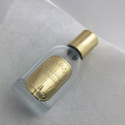 Bom preço Logotipo personalizado Lâmpada Etiquetas de perfume Ouro Metal Finish Elegante Lâmpada Etiquetas Para Fragrância on-line