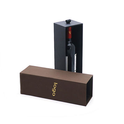 Bom preço Caixa de papel de champanhe Embalagem Garrafa única Regalo Vinho tinto de luxo Rectangular Caixa de papelão on-line