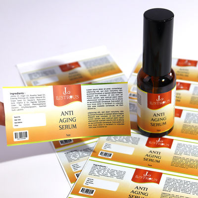 Bom preço Impressão Adesivo Etiqueta Adesivo Logotipo Transparente Etiquetas de garrafas de cosméticos PVC transparente on-line