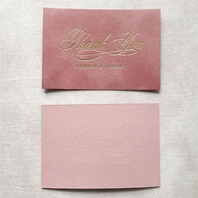 Bom preço Cartas de agradecimento de casamento em folha de ouro rosa Autocolantes para pequenas empresas Embalagens Serviços de impressão de cartões on-line