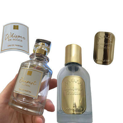 Bom preço Etiqueta de garrafa personalizada Logotipo em relevo Perfume Etiqueta de alumínio auto-aderente Adesivos para adesivos de embalagem de perfumes on-line