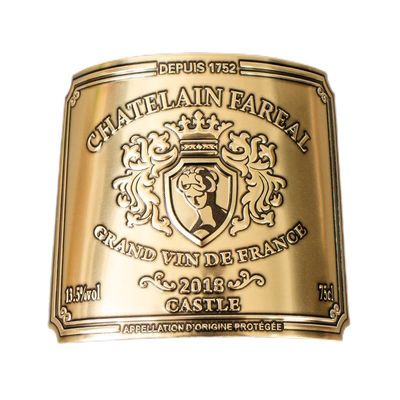 Bom preço Rótulo de vinho de estampagem em folha de ouro personalizado para embalagens de garrafas de uísque on-line