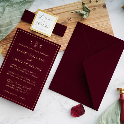Bom preço Envelope de veludo de cartão mini com logotipo personalizado Cartão de visita Moeda de casamento embalagem on-line