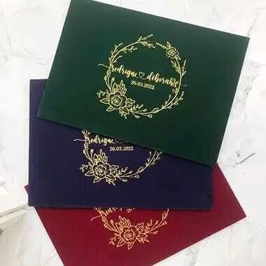 Bom preço Pequeno convite de casamento de luxo Obrigado Dom Cartão Kraft Logotipo personalizado Embalagem Papel Envelope Para Cartão on-line