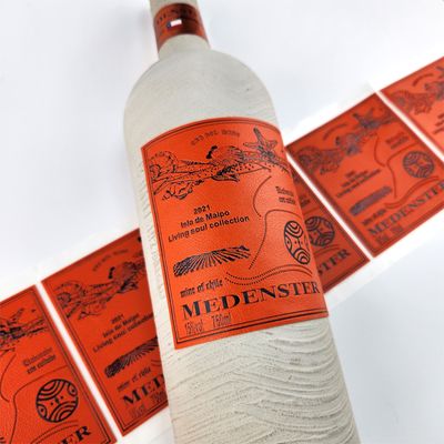 Bom preço Etiquetas de champanhe personalizadas Logotipo de papel de ouro Presente festa de casamento Vinho vermelho Embalagem Etiquetas de couro Autocolante on-line