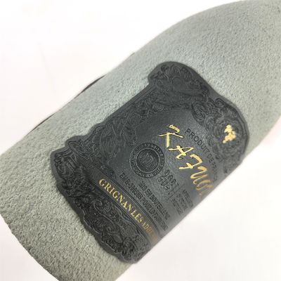Bom preço Texturas de luxo Vinho tinto privado Autocolante à prova d'água Garrafas de vinho Etiquetas Autocolante de couro on-line