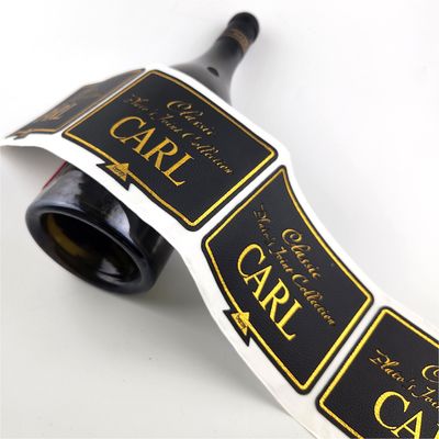 Bom preço Adesivo de couro de luxo Vinho Vermelho Rótulo autoaderente Garrafa de vinho Rótulo de embalagem de vinil impermeável on-line