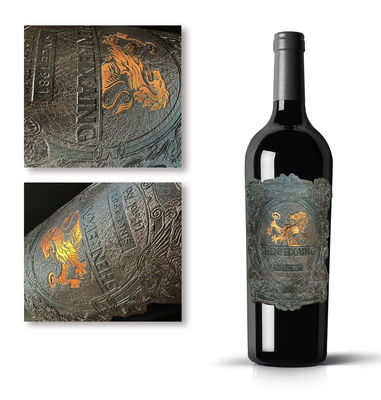 Bom preço Etiqueta de vinho impermeável de couro personalizado para vinho tinto on-line