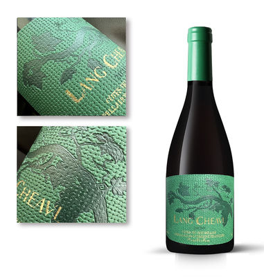 Bom preço Rótulo privado de vinho personalizado Cor preta Prémio de ouro folha de estampagem de couro Rótulo de garrafa de vinho vermelho on-line