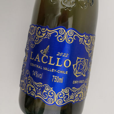 Bom preço Baixo MOQ Folha de ouro rótulo de vinho textura papel rótulo de vinho bebida alcoólica vidro metal vinho autocolante on-line