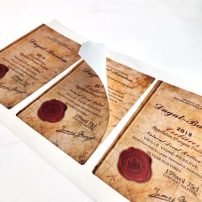 Bom preço Etiquetas de vinhos personalizadas para a impressão de etiquetas de vinhos tintos on-line