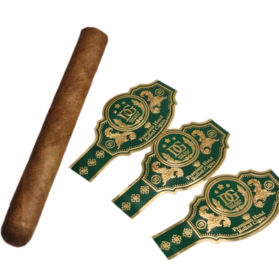 Bom preço High Quality Custom Cigar Ring Label Sticker Waterproof  OEM Vinyl UV Printed Cigar Ring Private Branding Cigar Label Sticker on-line