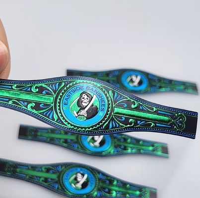 Bom preço Premium Custom OEM Anel de cigarro Impresso em vinil à prova d'água com UV Spot e impressão em relevo Autocolante de etiqueta de cigarro à prova d'água on-line