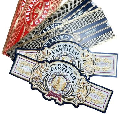Bom preço Custom Private Logo Gold Foil Embossed Cigar Label and Band with Full-automatic Production on-line